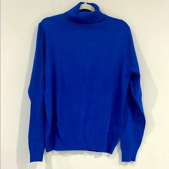 Men's Solid Royal Blue Pullover Turtleneck Sweater size M - Picture 2 of 12